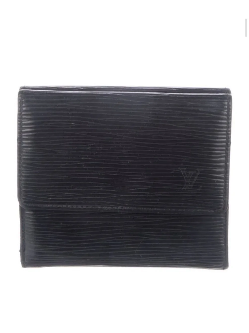 Louis Vuitton Authentic Vintage Elise Wallet Black Epi Leather Trifold Compact
